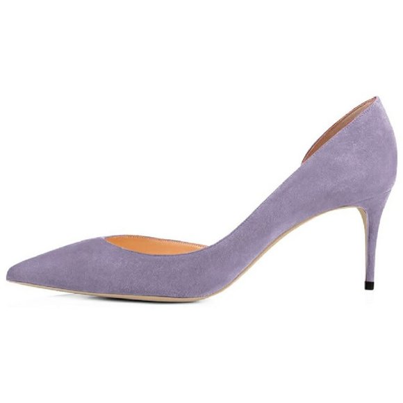 FSJ Women Basic Slip on D'Orsay Pumps Heels Pointe - Picture 2 of 11